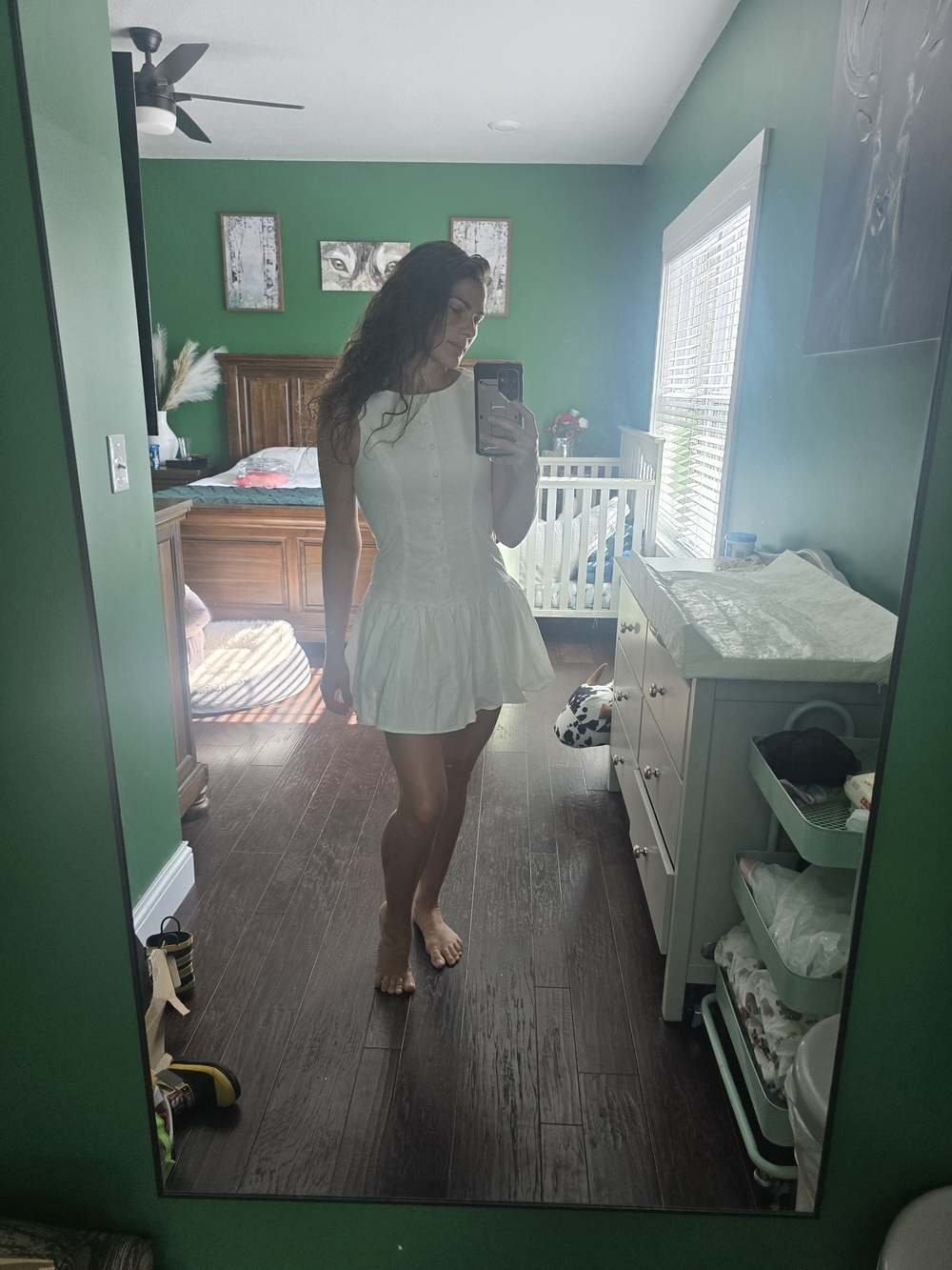 Windsor White Linen Button Up Mini Dress